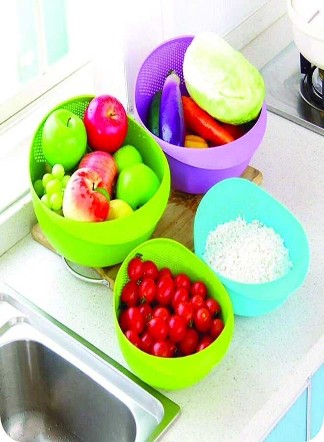DeoDap Kitchen Plastic Big Rice Bowl Strainer Perfect Size for Storing and Straining - Image 4